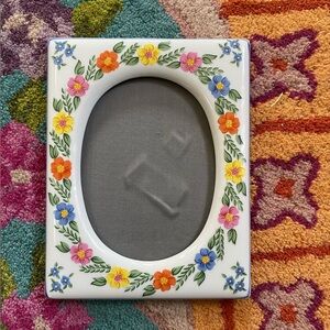 VTG Picture Frame LIMOGES PORCELAIN France Floral